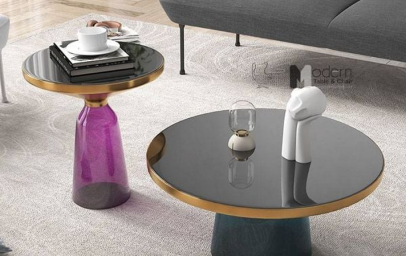 BỘ BÀN SOFA CHÂN THỦY TINH MẶT KÍNH CAO CẤP SL 0968_0970-75G Ở HCM